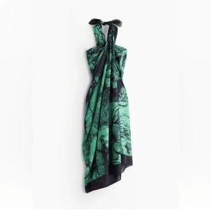The White Lotus x H&M green elephant print large scarf coverup wrap skirt